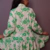 Off white and Green flared short dress