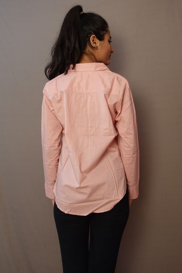 Pink plain cotton shirt