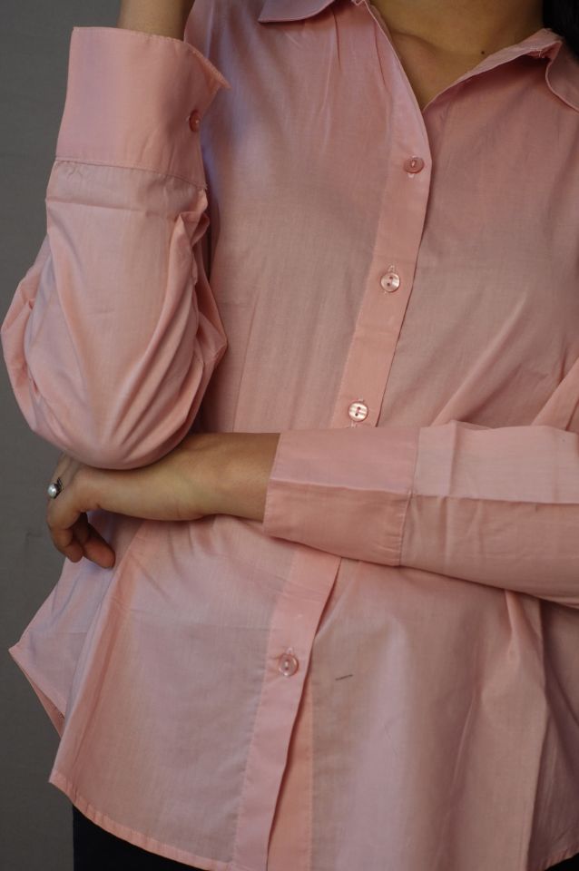 Pink plain cotton shirt