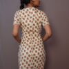 Beige floral sheath dress
