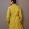 Green Plain flared dress