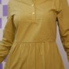 Green Plain flared dress