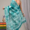 Hand Block Printed Cotton Linen Saree With Blouse ( LS2504 )