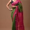 Chanderi Silk Saree with Zari Border in dual contrast ( CSS25012 )