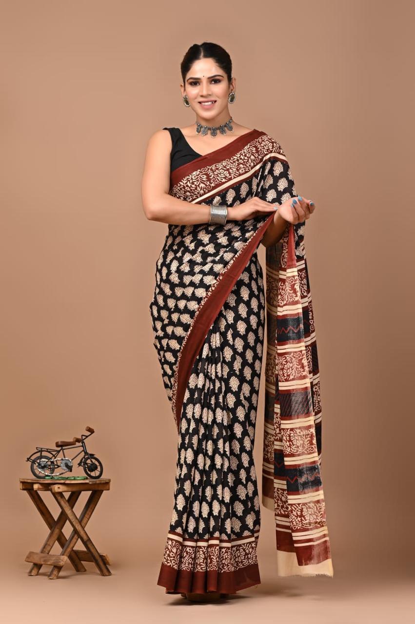 Premium Cotton Saree with Blouse Piece ( CS2541 )