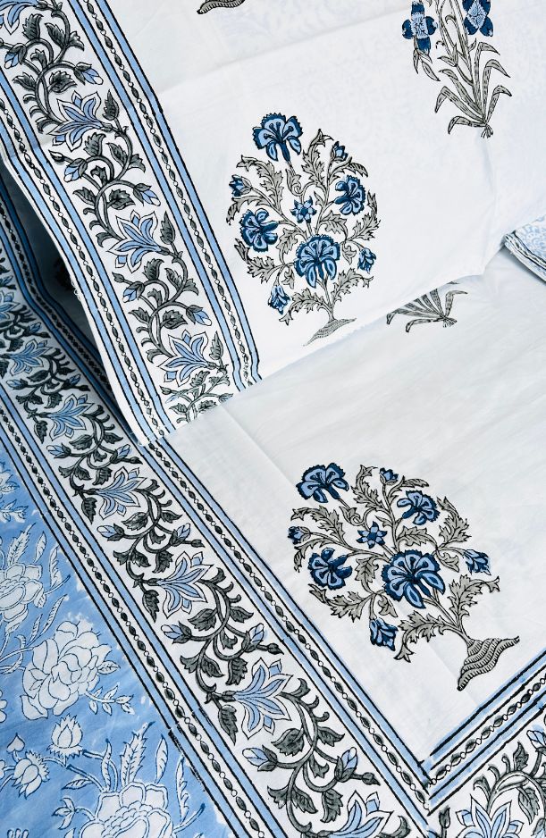 Whispers of Tradition – Handblock Cotton Bedsheet (108" x 112") (BS25009)