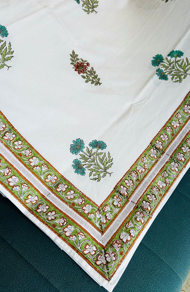 Whispers of Tradition – Handblock Cotton Bedsheet (108" x 112") (BS25010)