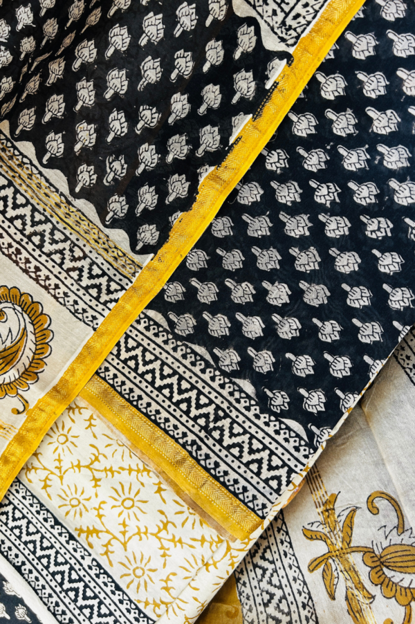 Exclusive Hand Block Print Chanderi Silk Suit Set ( CNSS25005 )