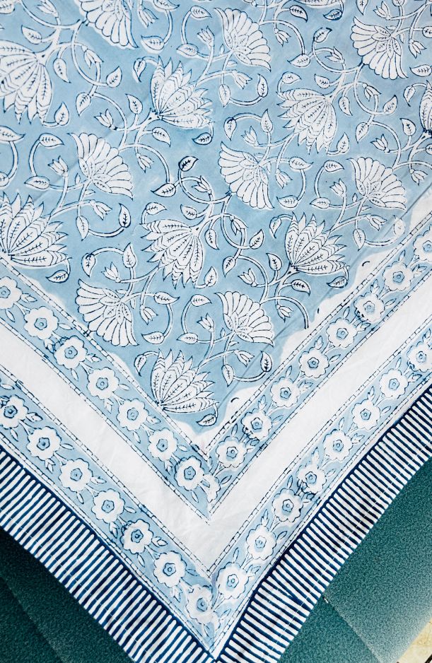 Whispers of Tradition – Handblock Cotton Bedsheet (108" x 112")(BS25011)