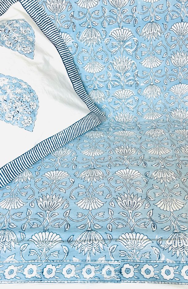 Whispers of Tradition – Handblock Cotton Bedsheet (108" x 112")(BS25011)