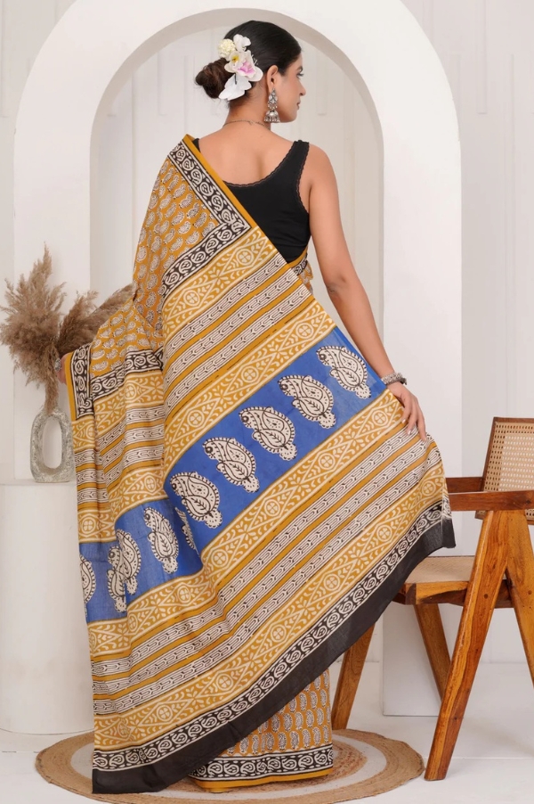 Premium Cotton Saree with Blouse Piece (CS2570)