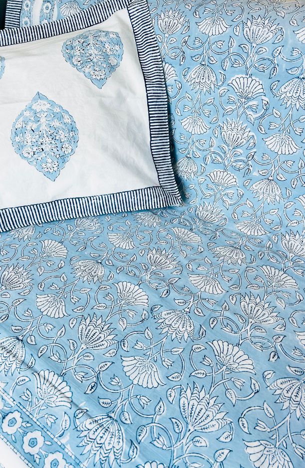 Whispers of Tradition – Handblock Cotton Bedsheet (108" x 112")(BS25011)