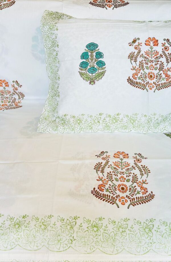 Whispers of Tradition – Handblock Cotton Bedsheet (108" x 112")