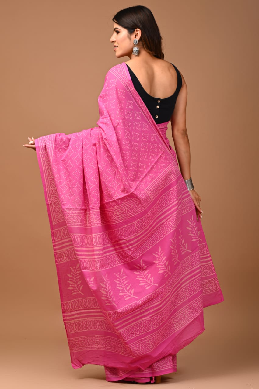 Premium Cotton Saree with Blouse Piece (CS2562)