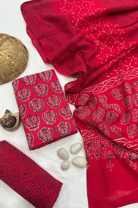 Cotton Suit Set with Cotton Dupatta ( CSCD25017 )