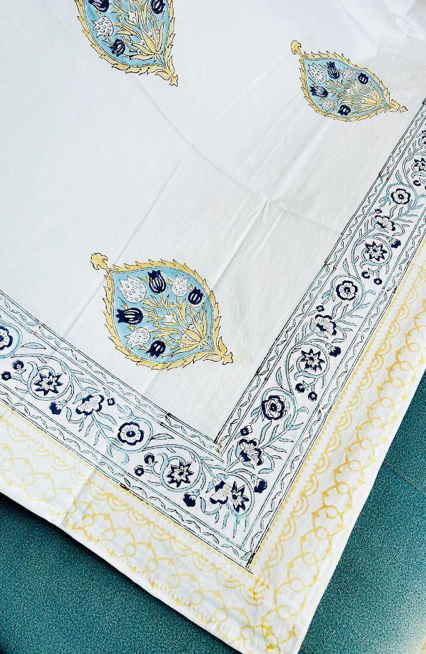 Whispers of Tradition – Handblock Cotton Bedsheet (108" x 112") (BS25008)