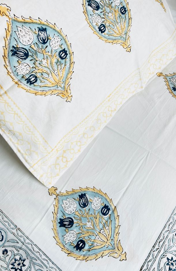 Whispers of Tradition – Handblock Cotton Bedsheet (108" x 112") (BS25008)