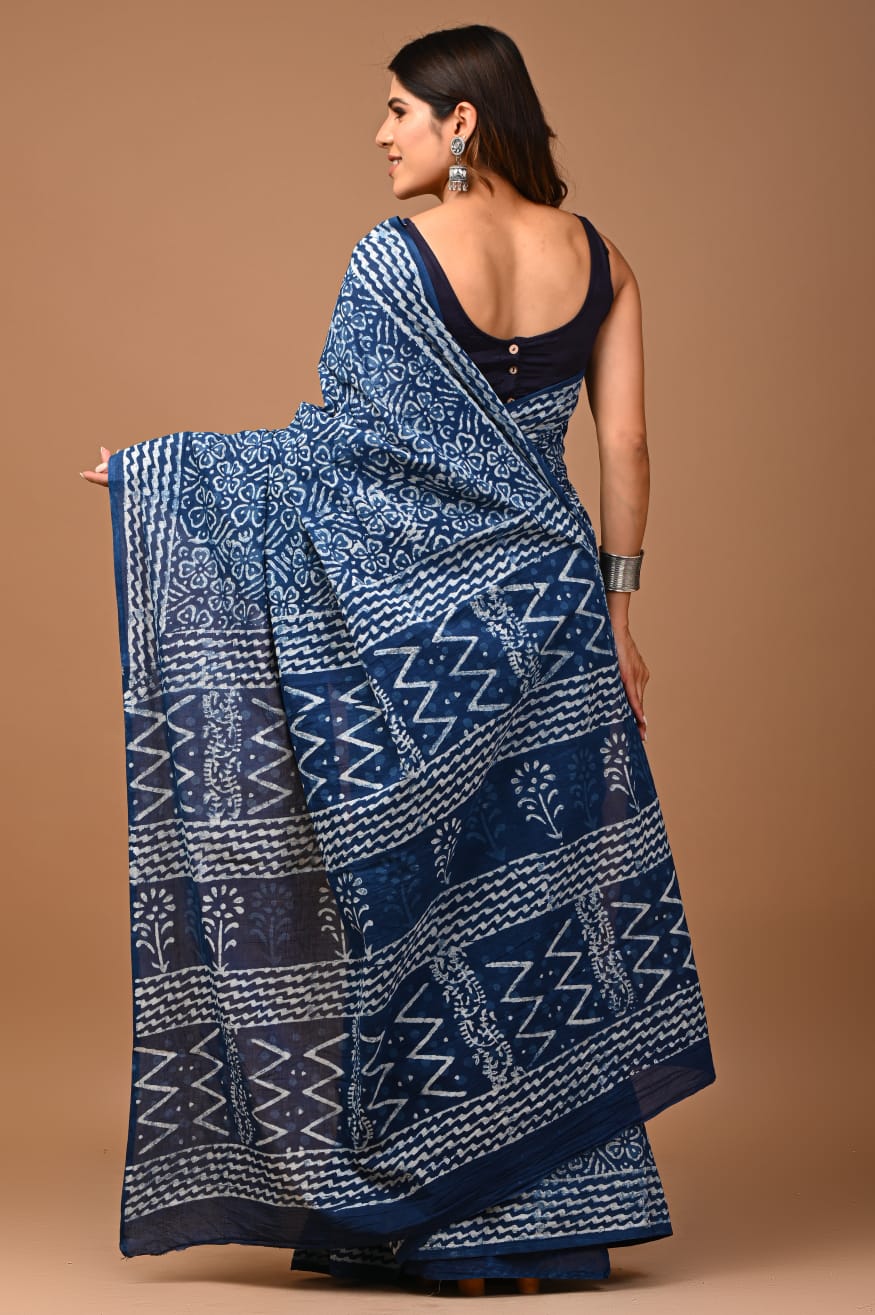 Premium Cotton Saree with Blouse Piece (CS2568)