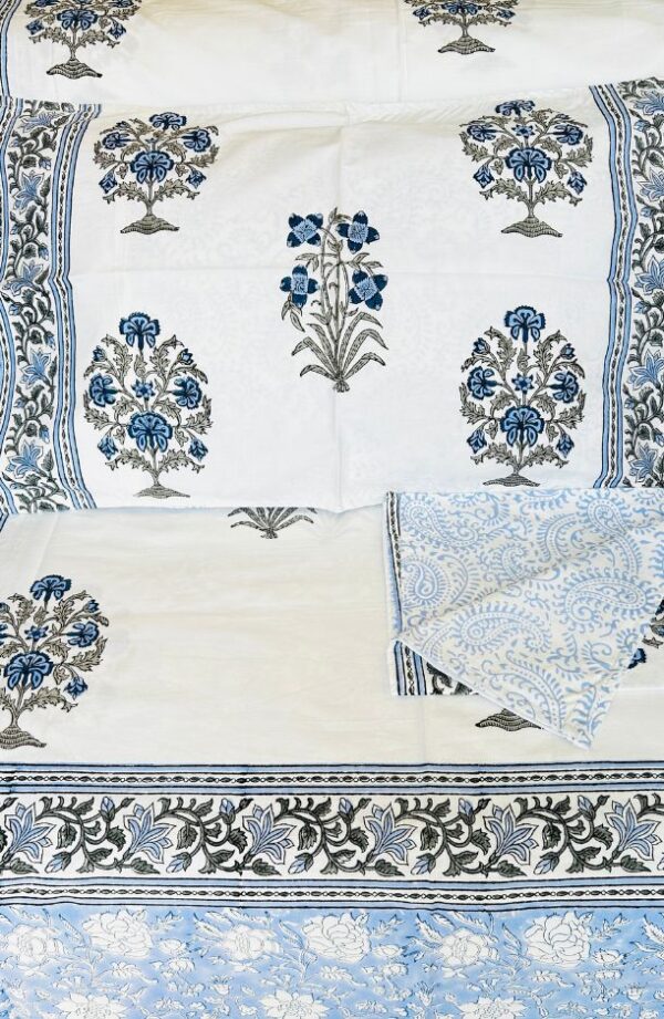 Whispers of Tradition – Handblock Cotton Bedsheet (108" x 112")