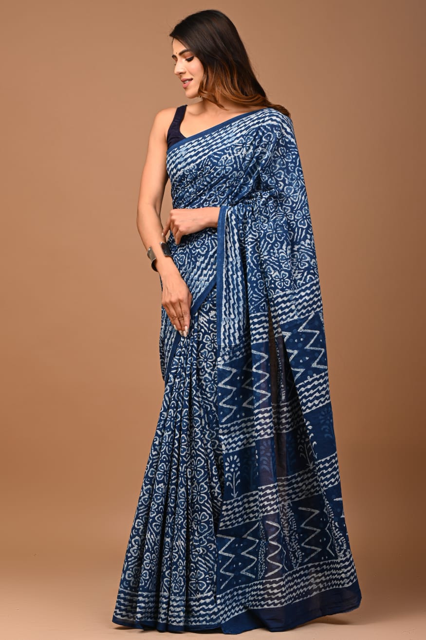 Premium Cotton Saree with Blouse Piece (CS2568)