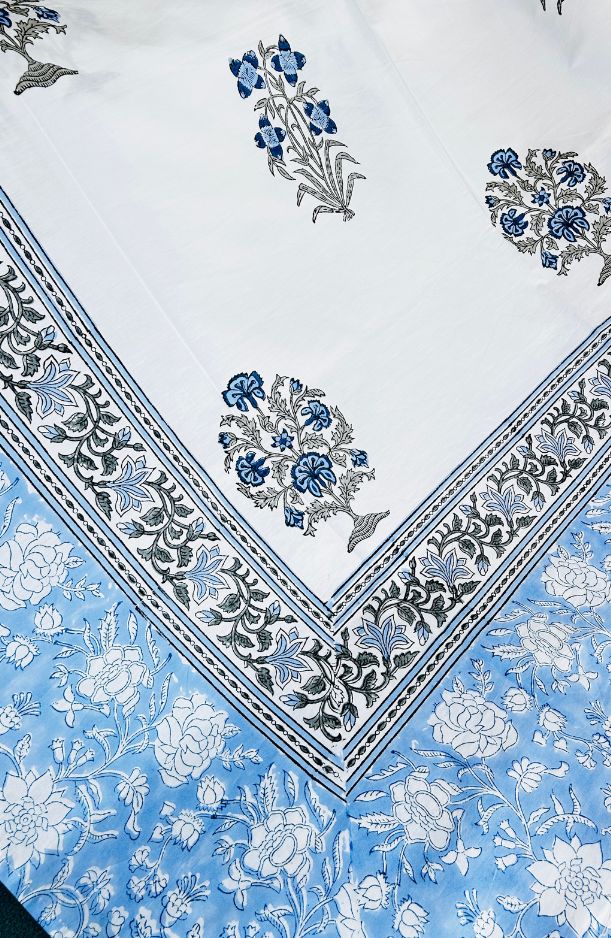 Whispers of Tradition – Handblock Cotton Bedsheet (108" x 112") (BS25009)