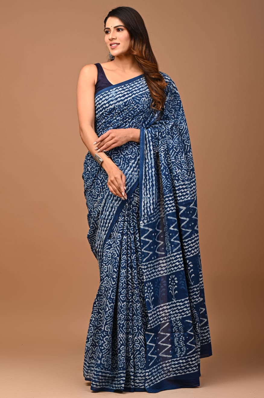 Premium Cotton Saree with Blouse Piece (CS2568)