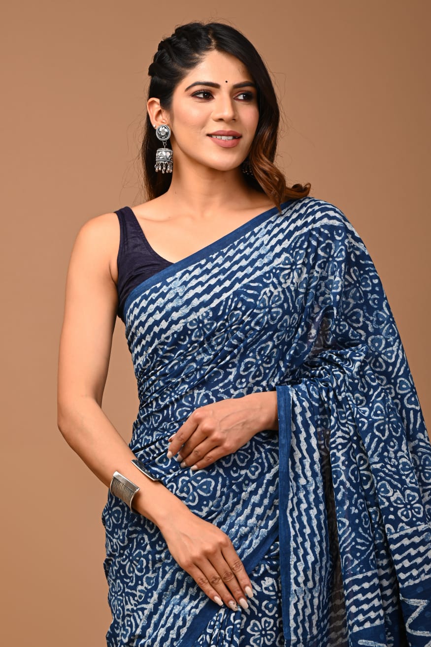 Premium Cotton Saree with Blouse Piece (CS2568)