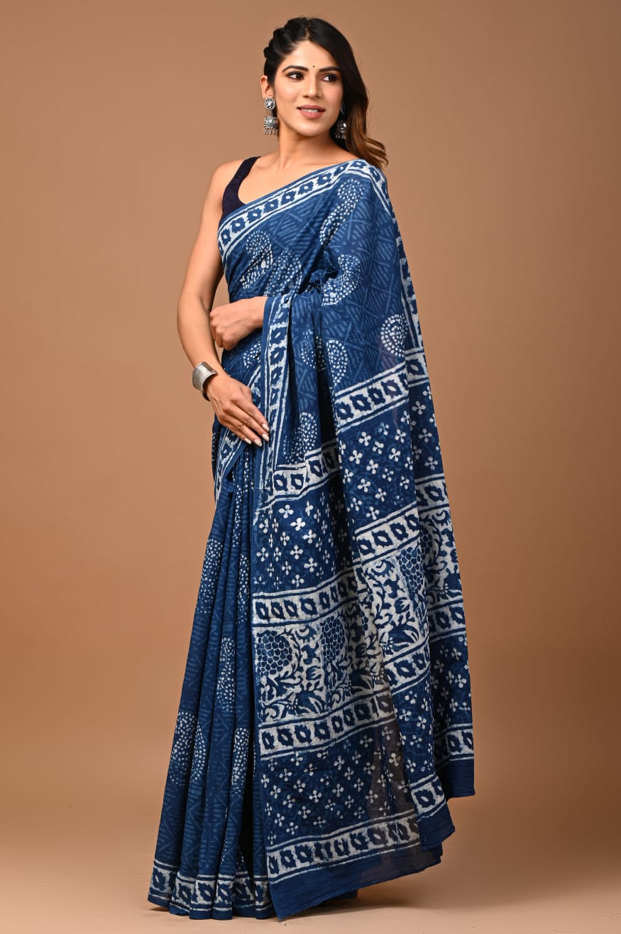 Premium Cotton Saree with Blouse Piece (CS2567)