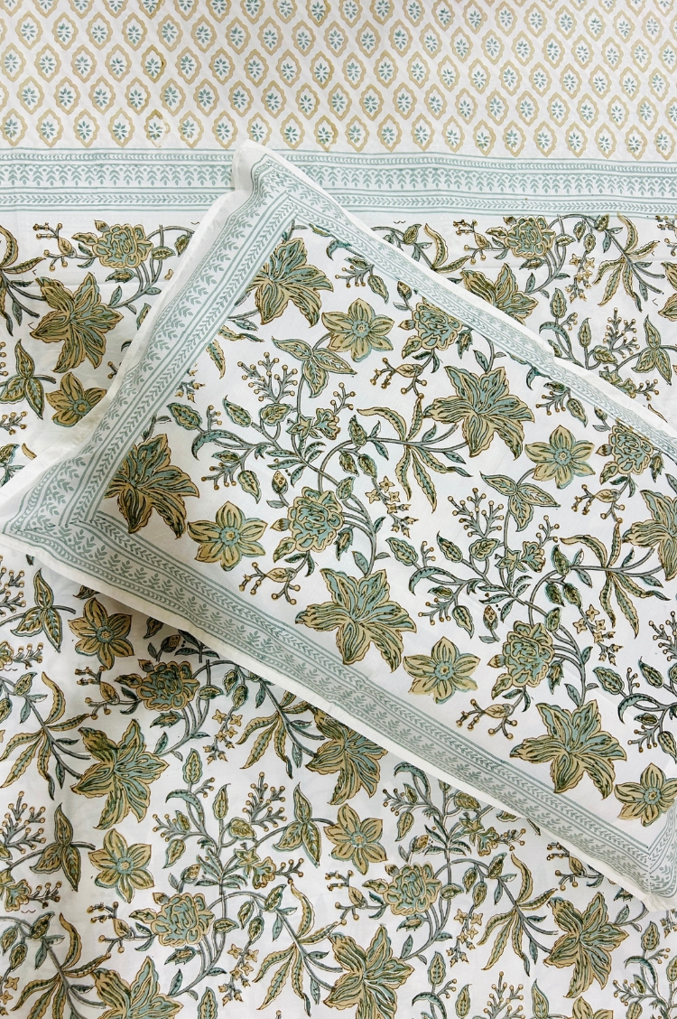 Super fine Premium cotton handblock print bedsheets (BS25015)