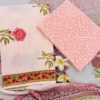 Cotton suit set with chiffon dupatta
