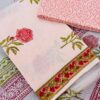 Cotton suit set with chiffon dupatta