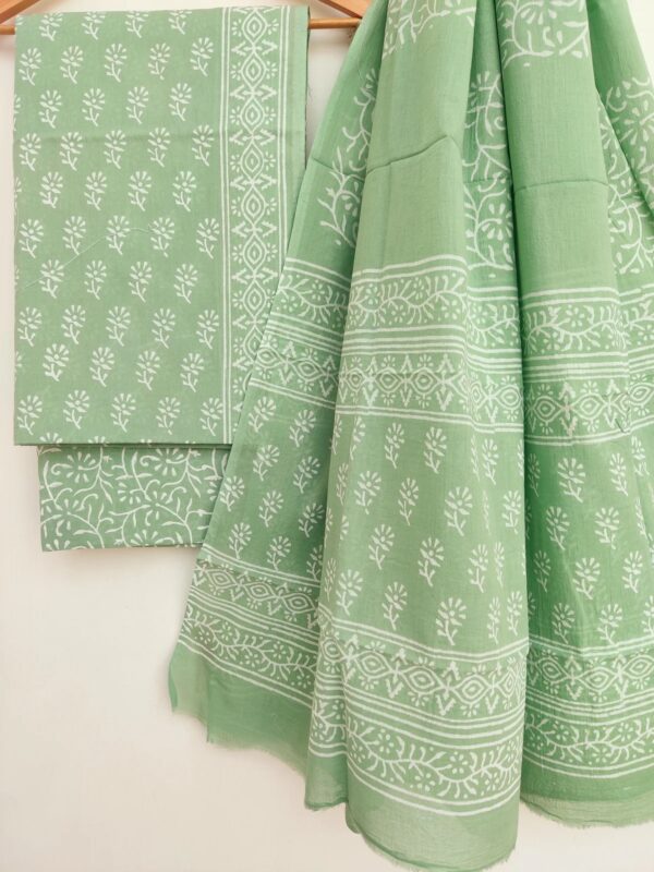 HANDBLOCK PRINT COTTON SUIT WITH COTTON DUPATTA