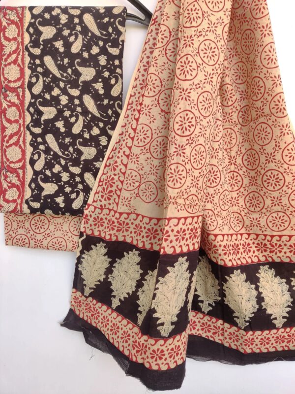 HANDBLOCK PRINT COTTON SUIT WITH COTTON DUPATTA