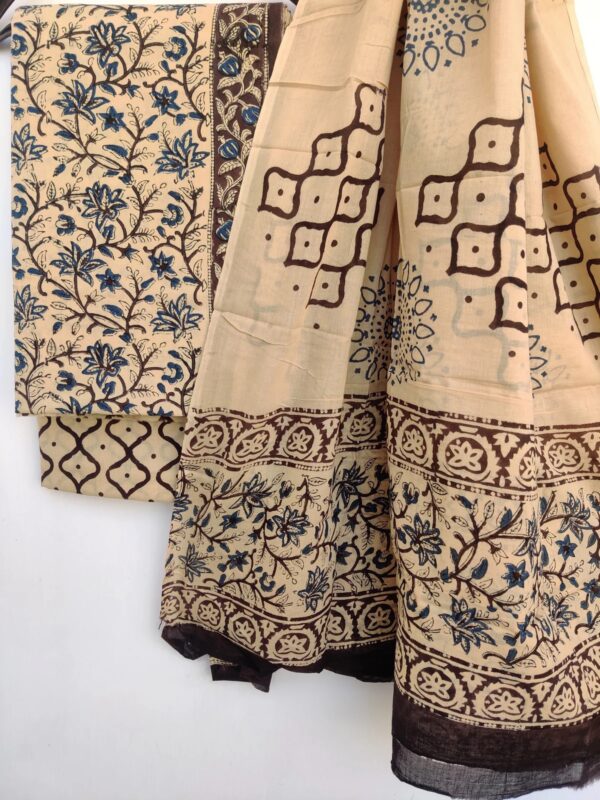 HANDBLOCK PRINT COTTON SUIT WITH COTTON DUPATTA