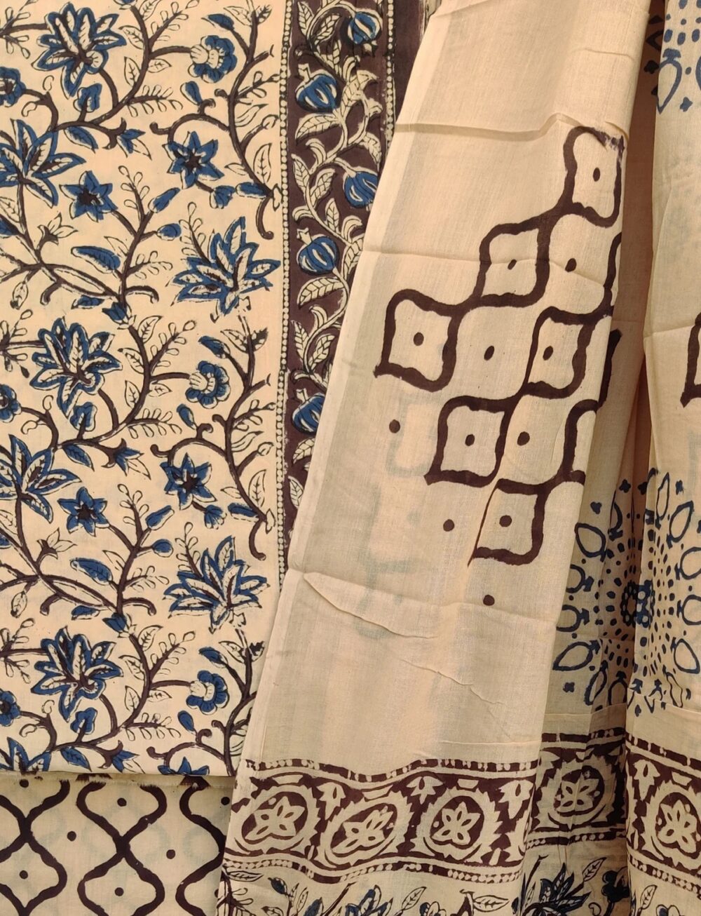 HANDBLOCK PRINT COTTON SUIT WITH COTTON DUPATTA