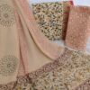 (KALAMKARI) HAND BLOCK PRINTED COTTON SUIT WITH CHIFFON DUPATTA