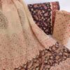 (KALAMKARI) HAND BLOCK PRINTED COTTON SUIT WITH CHIFFON DUPATTA