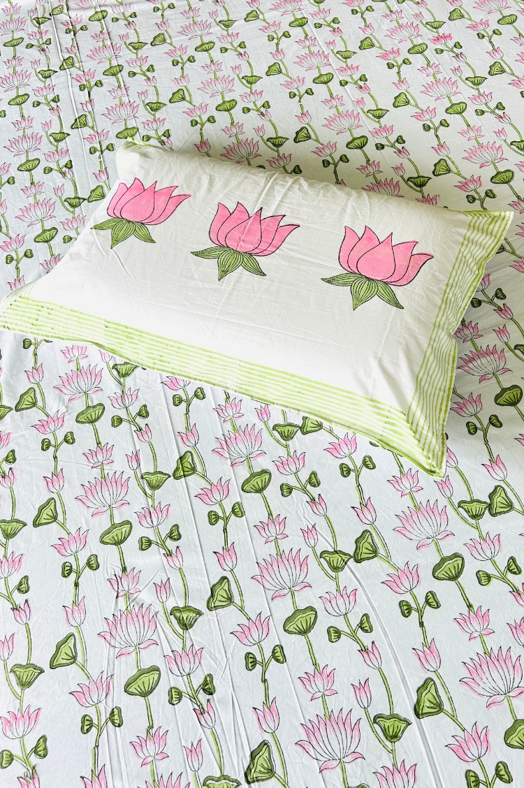 Super fine Premium cotton handblock print bedsheets (BS25016)