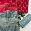 Pure handblock chanderi silk suit with santoon bottom