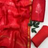 Pure handblock chanderi silk suit with santoon bottom