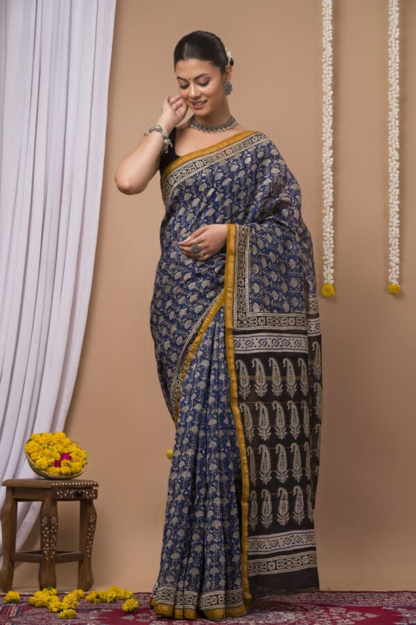 Chanderi Silk Saree with Zari Border  ( CSS2534)