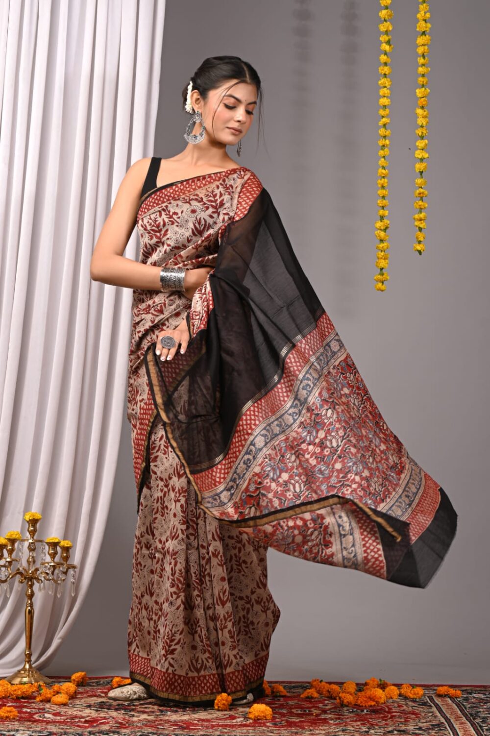 Chanderi Silk Saree with Zari Border  ( CSS2530 )