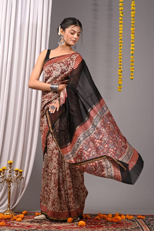 Chanderi Silk Saree with Zari Border  ( CSS2530 )