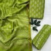 Pure handblock chanderi silk suit with santoon bottom