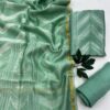 Pure handblock chanderi silk suit with santoon bottom