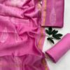 Pure handblock chanderi silk suit with santoon bottom