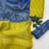 Pure handblock chanderi silk suit with santoon bottom