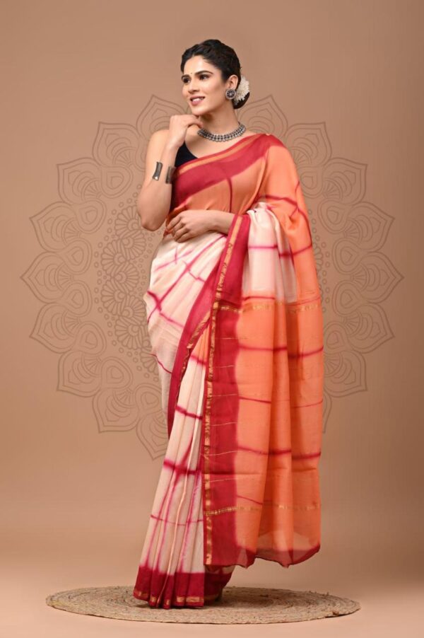 Chanderi Silk Saree with Zari Border  ( CSS2532)