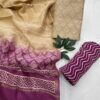 Pure handblock chanderi silk suit with santoon bottom