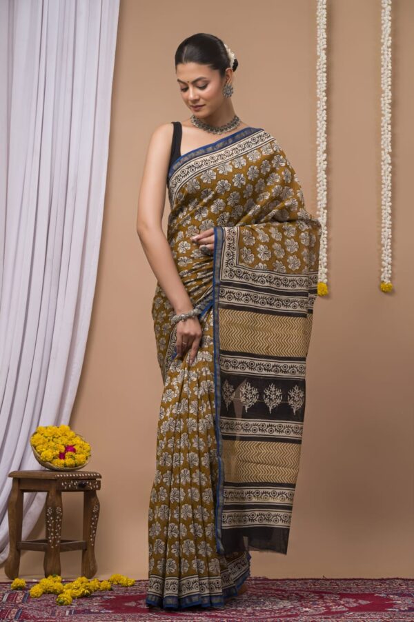 Chanderi Silk Saree with Zari Border  ( CSS2529 )
